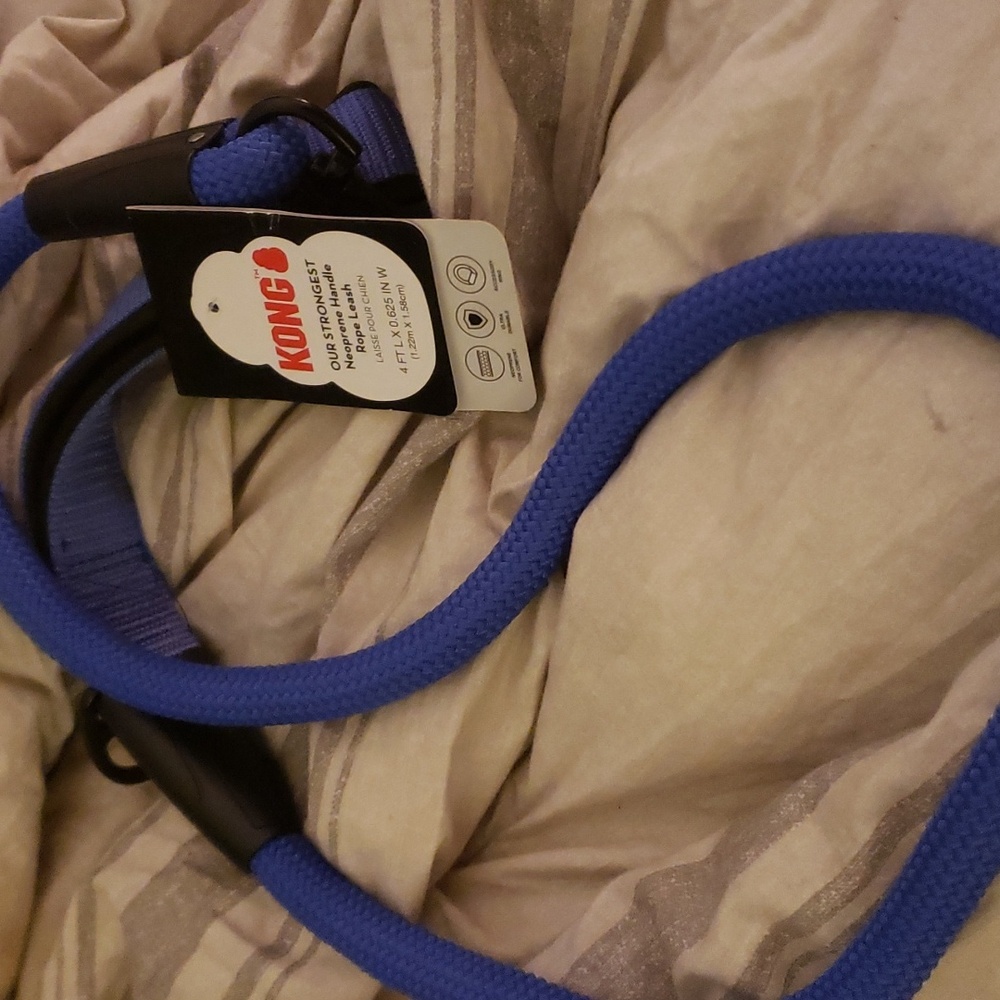 KONG STRONGEST NEOPRENE HANDLE ROPE DOG LEASH 4FT BRAND NEW